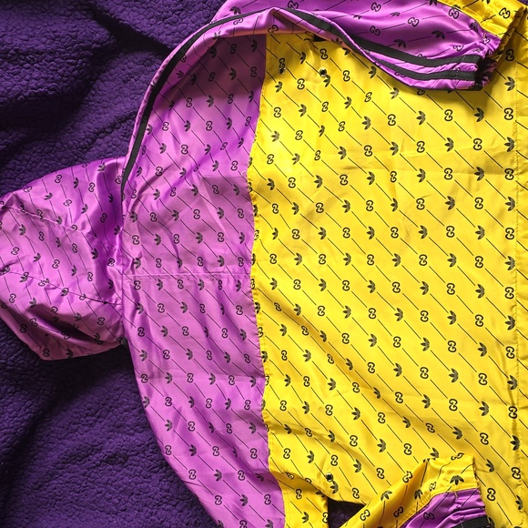 Adidas X Gucci GG Purple and Yellow Hooded Jacket - Picture 5 of 7